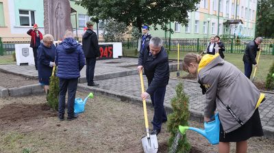 Аллею мира, дружбы и единства заложили в горпоселке Октябрьский Гомельской области