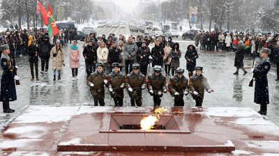 Бойцы студенческих отрядов Беларуси почтили минутой молчания память погибших в годы ВОВ