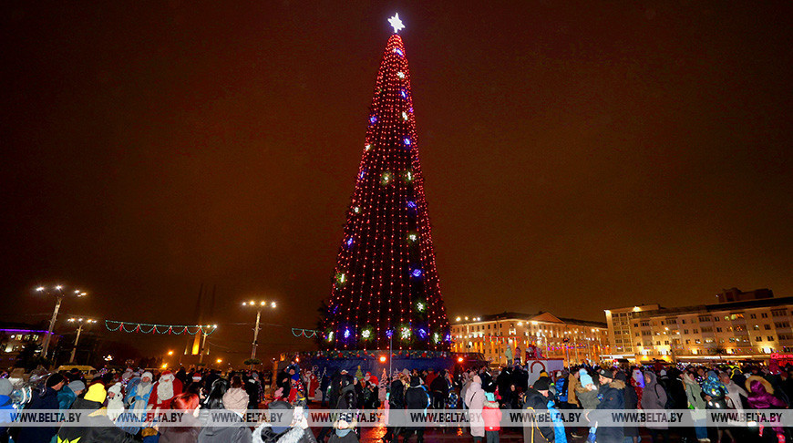 Огни главной новогодней елки зажглись в Витебске
