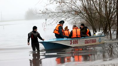 Лодочную переправу по подтопленной паводком дороге организовали к поселку в Ветковском районе