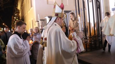 Богослужение Навечерия Пасхи прошло в главном католическом храме Минска