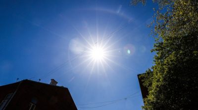Атмосферное оптическое явление солнечное гало над Минском