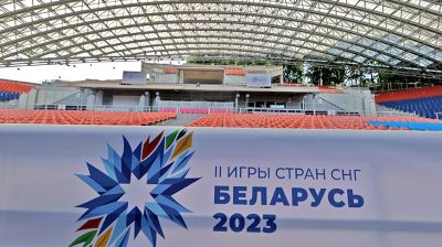 Монтаж ринга для II Игр стран СНГ идет в Летнем амфитеатре Витебска