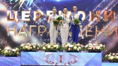 Церемония награждения победителей и призеров в турнире Игр по художественной гимнастике