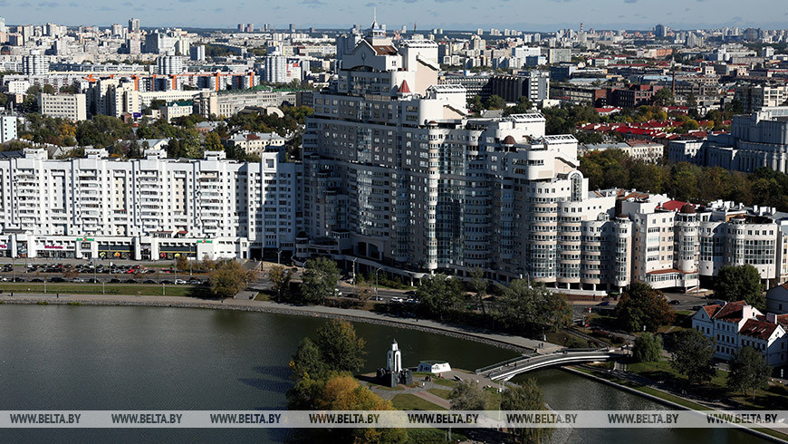 Минск. Архитектура центра города с высоты