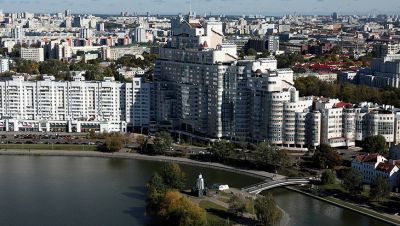 Минск. Архитектура центра города с высоты