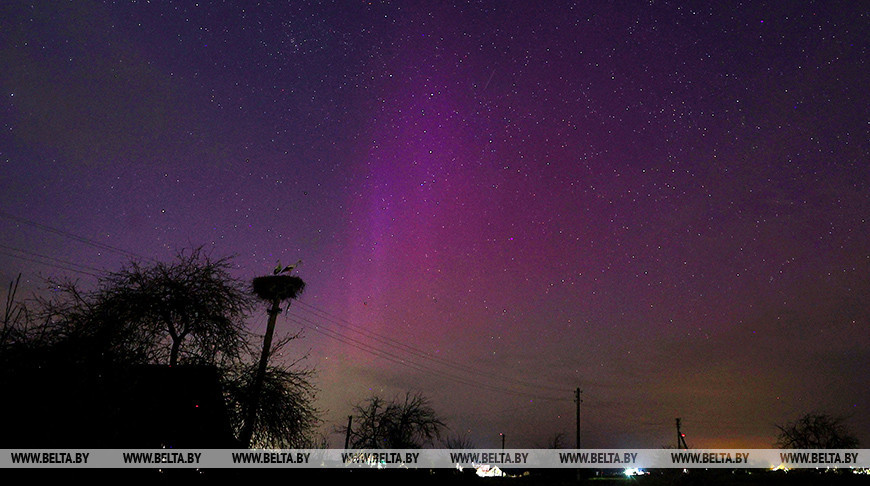 Полярное сияние в небе Беларуси