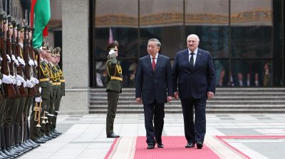 Встреча Лукашенко и Генерального секретаря Центрального комитета Коммунистической партии Вьетнама проходит во Дворце Независимости