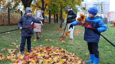 Чтобы улицы города стали чище: жители Советского и Московского районов Минска приняли участие в субботнике  