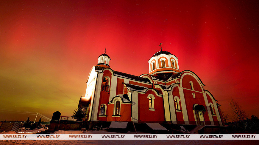 Полярное сияние в окрестностях Гродно