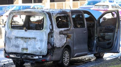 В Минске на Немиге горел автомобиль