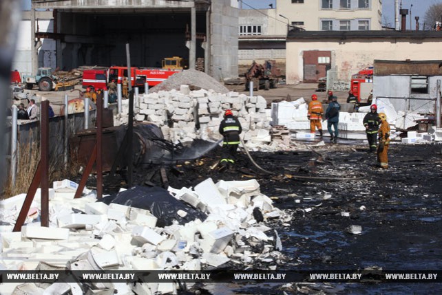 Пожар в районе телезавода в Витебске: горел отработанный пенопласт