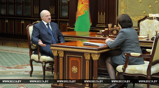 Рабочая встреча Александра Лукашенко с Натальей Кочановой