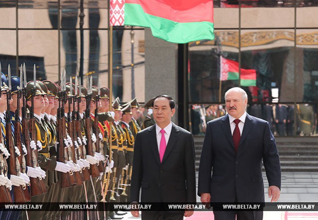 Встреча президентов Беларуси и Вьетнама прошла во Дворце Независимости