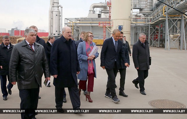 Лукашенко посетил предприятие "Кроноспан ОСБ" в Могилеве