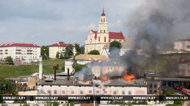 В центре Гродно горело здание бывшего пивзавода