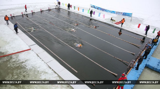 Открытый чемпионат Беларуси по спортивному зимнему плаванию проходит в Минске