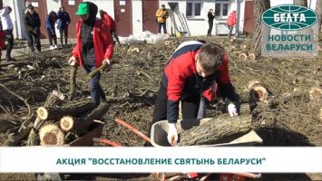 Волонтеры движения "Доброе сердце" благоустроили территорию у минского храма 