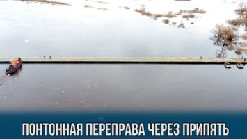 Военные возвели понтонный мост через Припять