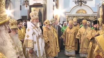 Богослужение с участием патриарха Кирилла в Свято-Духовом соборе Минска