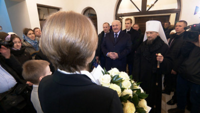 Лукашенко в Рождество посетил храм Святого пророка Иоанна Предтечи под Минском 