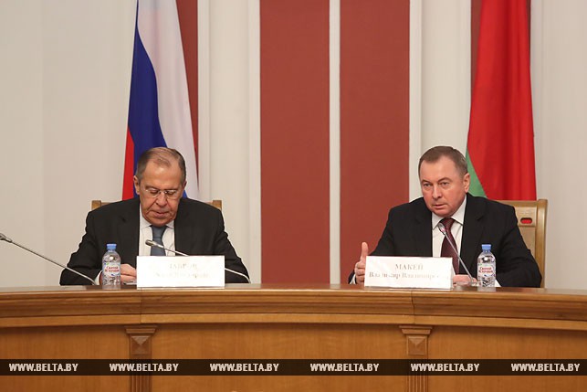 Министр иностранных дел Российской Федерации Сергей Лавров и министр иностранных дел Республики Беларусь Владимир Макей