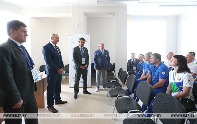 Во время встречи с членами спортивной делегации Беларуси на II Европейских играх