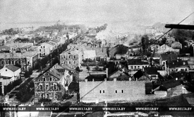 Брест, 1944 год. Разрушения, оставленные фашистами в городе