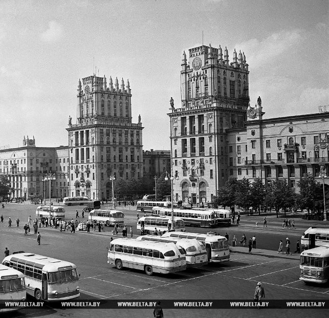 Минск, Привокзальная площадь. 1965 год. Фото В.Лупейко