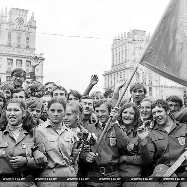 Строительный отряд БГУ на Привокзальной площади. Минск, 1972 год