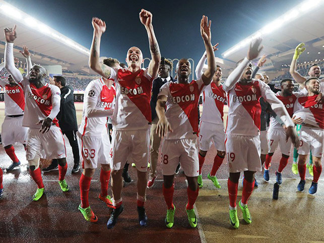 Ликование футболистов "Монако" после победы над "Манчестер Сити"