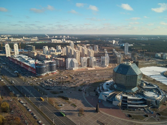 Вид сверху на жилой комплекс "Маяк Минска"