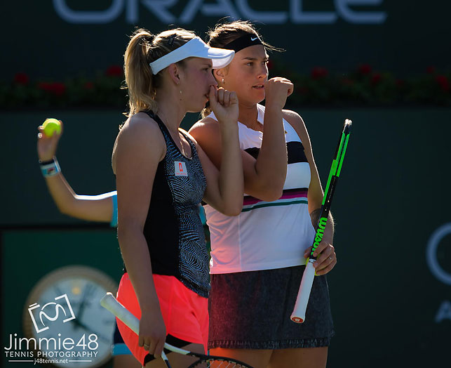 Элизе Мертенс и Арина Соболенко. Фото Jimmie48 Tennis Photography