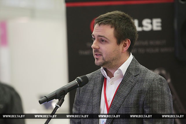 Заместитель директора Белорусского инновационного фонда Андрей Абрамюк во время выступления
