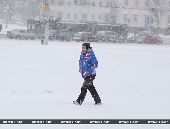 На улицах снежного Витебска.