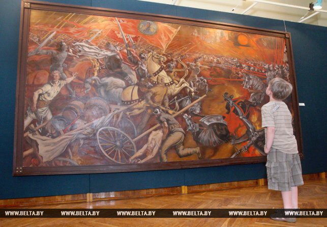 Картина Г. Ващенко "Грюнвальдская битва" на выставке в Гродненском историко-археологическом музее. Июль 2010 года