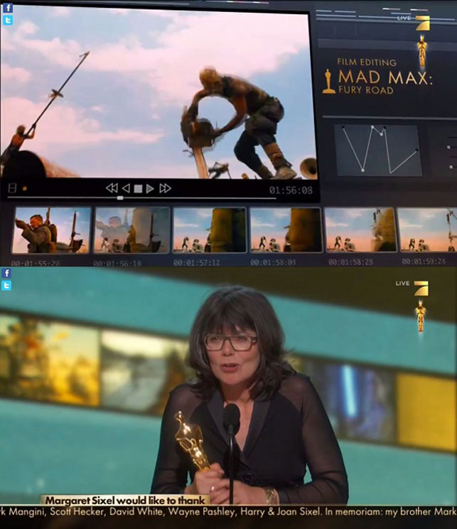 Маргарет Сиксел с "Оскаром" за монтаж "Безумного Макса"
