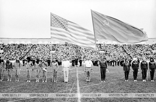 23 июля 1973 года на минском стадионе "Динамо" состоялось торжественное открытие международного легкоатлетического матча между сборными командами СССР и США