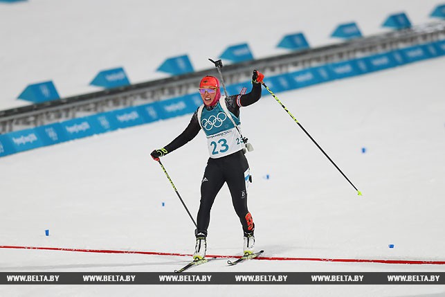 Чемпионка спринтерской гонки немецкая биатлонистка Лаура Дальмайер