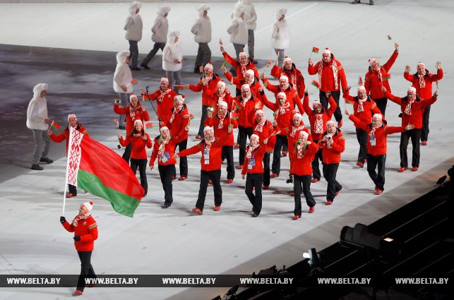 Белорусская сборная на открытии Олимпиады в Сочи, 2014 год