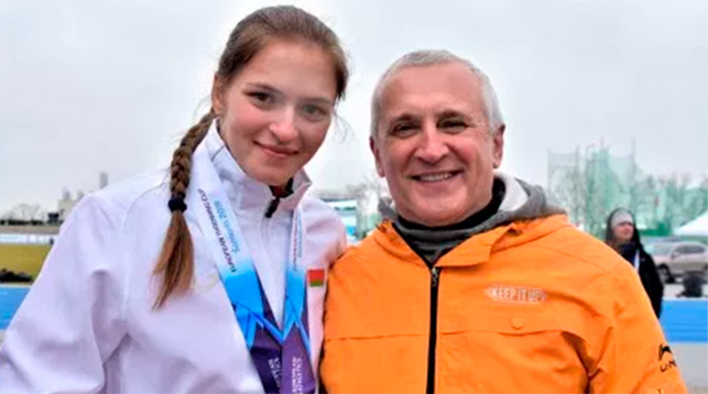 Анастасия Маслова и ее тренер Цицорин Игорь