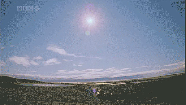 Солнце на небе Мурманска в день летнего солнцестояния