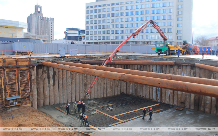 Строящаяся 3-я линия Минского метрополитена, апрель 2017 года