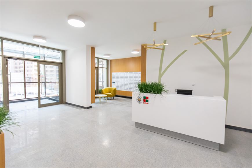 Просторное и светлое лобби в эко-стиле Просторное и светлое лобби в эко-стиле