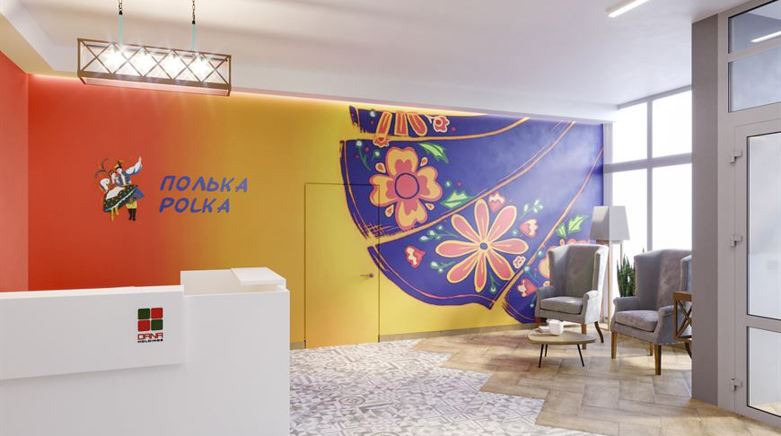 Так будет выглядеть лобби в доме "Полька" Так будет выглядеть лобби в доме "Полька"
