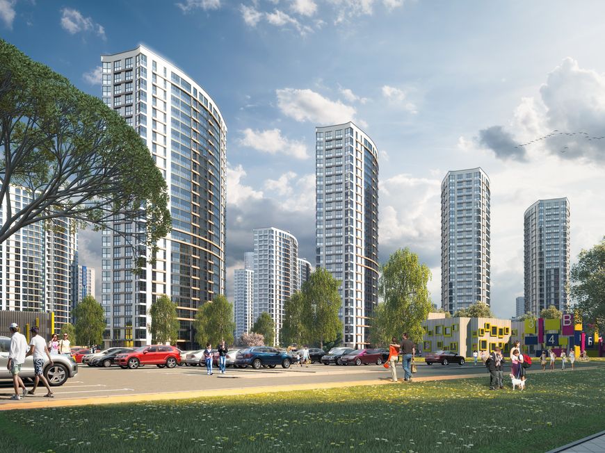 Дом "Женева" - один из высотных акцентов квартала "Западная Европа" Дом "Женева" - один из высотных акцентов квартала "Западная Европа"