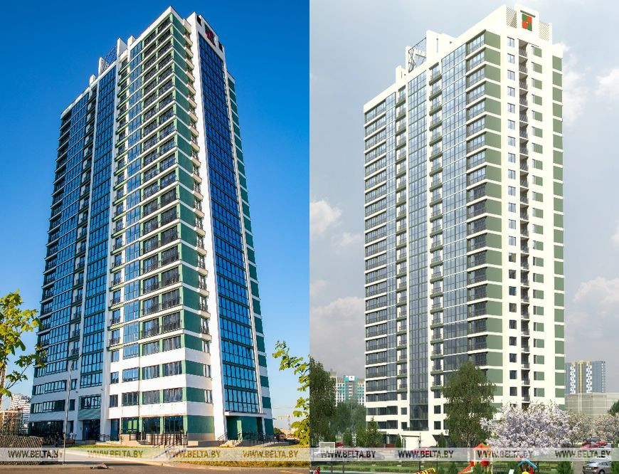 Так дом выглядит в реальности (слева) и на рендерах (справа)