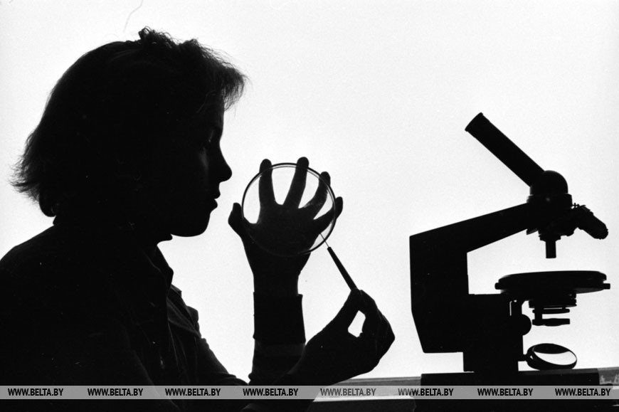 Белорусский государственный университет имени В.И. Ленина. В лаборатории микроскопии, 1979 год