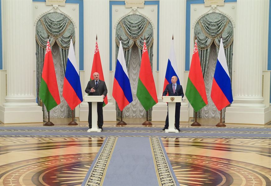 Александр Лукашенко и Владимир Путин. Фото пресс-службы Президента РФ - БЕЛТА