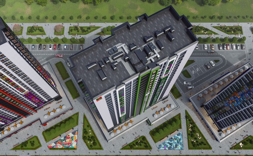 Детские площадки и зелёная зона у домов "Лондон", "Марсель" и "Париж" Детские площадки и зелёная зона у домов "Лондон", "Марсель" и "Париж"